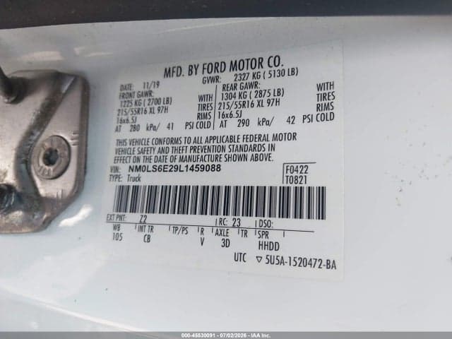 2020 FORD TRANSIT CONNECT XL 9