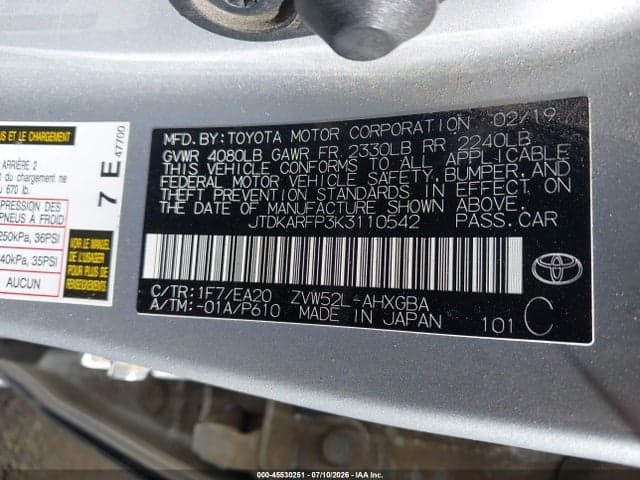 2019 TOYOTA PRIUS PRIME PREMIUM 9