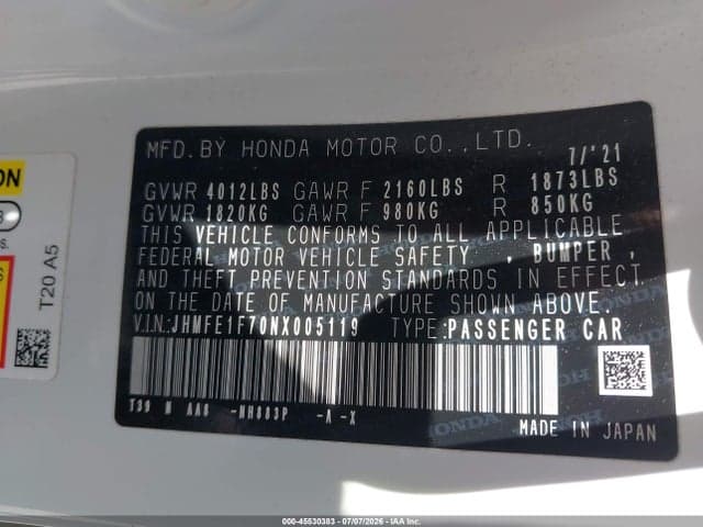 2022 HONDA CIVIC EX 9