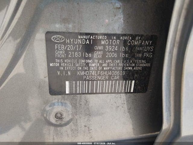 2017 HYUNDAI ELANTRA SE 9