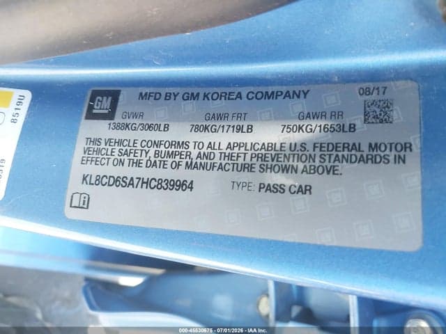 2017 CHEVROLET SPARK 1LT CVT 9