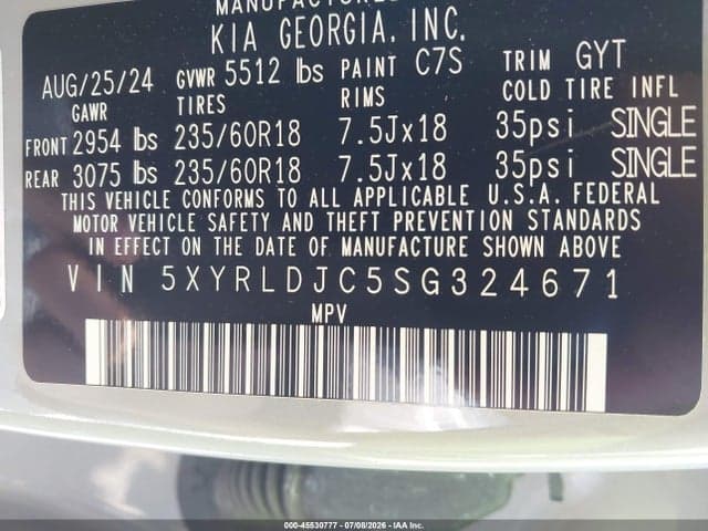 2025 KIA SORENTO S 9