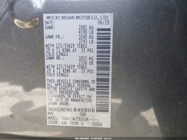 2019 NISSAN ROGUE SL 9