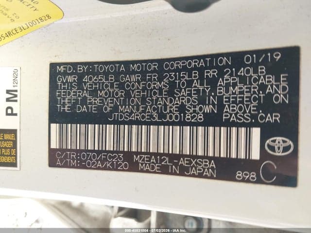 2020 TOYOTA COROLLA SE 9