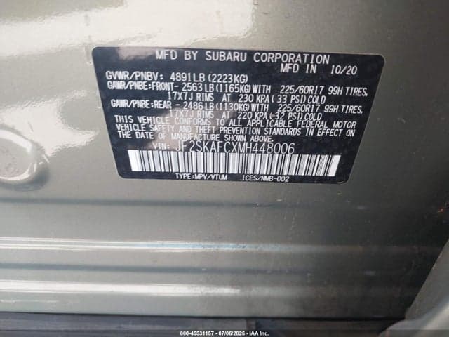 2021 SUBARU FORESTER PREMIUM 10