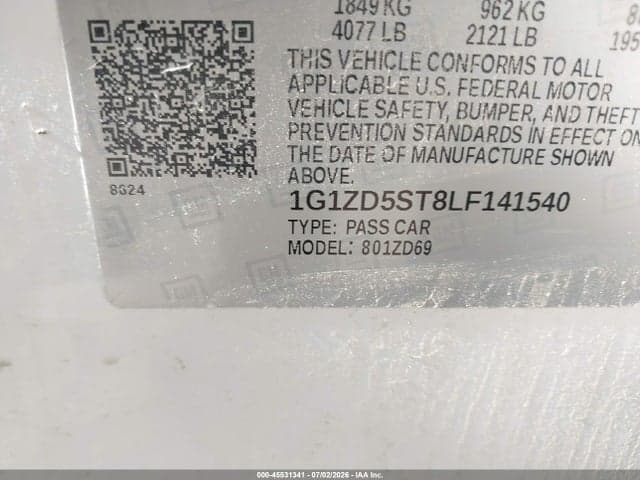 2020 CHEVROLET MALIBU FWD LT 9