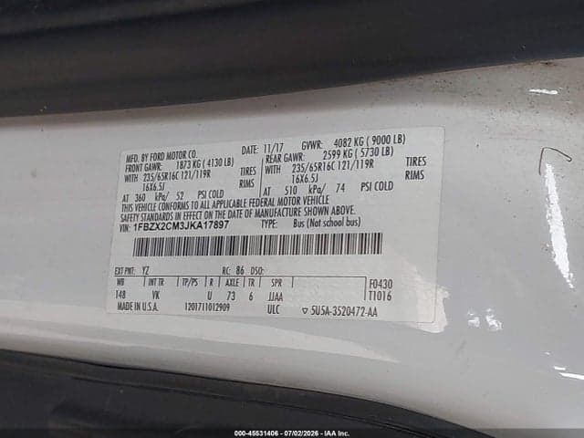 2018 FORD TRANSIT-350 XL/XLT 9