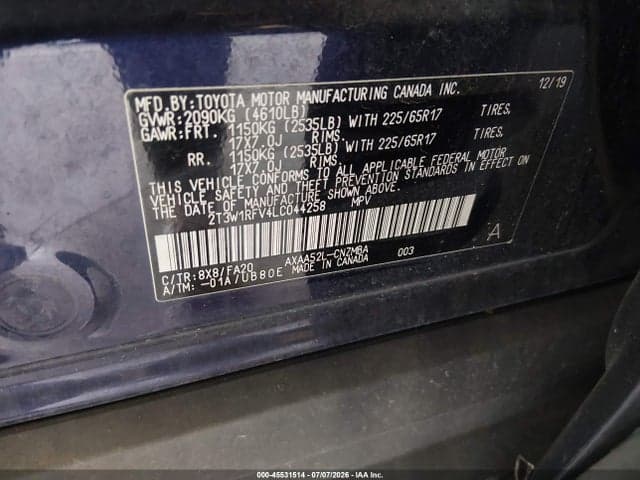 2020 TOYOTA RAV4 XLE 9