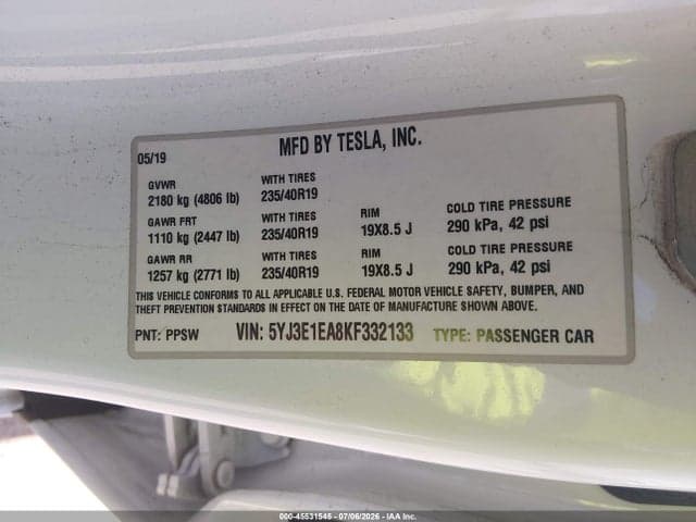 2019 TESLA MODEL 3 9