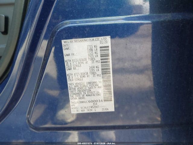 2020 NISSAN PATHFINDER SV 2WD 9