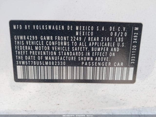 2020 VOLKSWAGEN JETTA GLI 2.0T AUTOBAHN/2.0T S 9