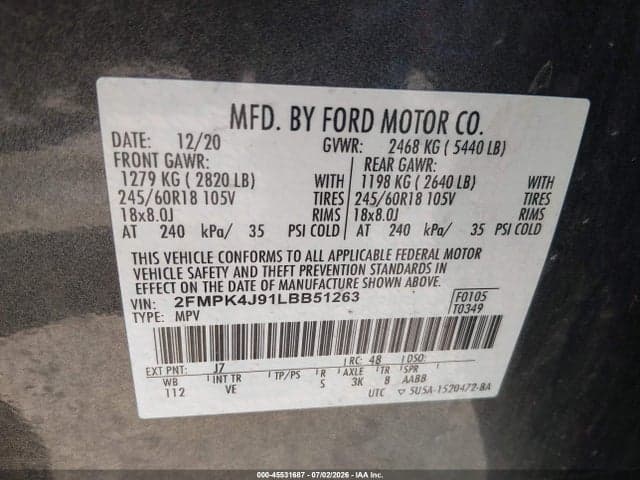 2020 FORD EDGE SEL 9
