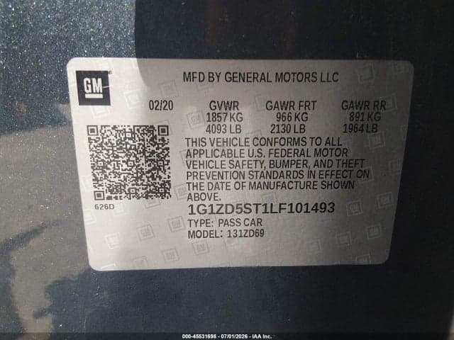 2020 CHEVROLET MALIBU FWD LT 9