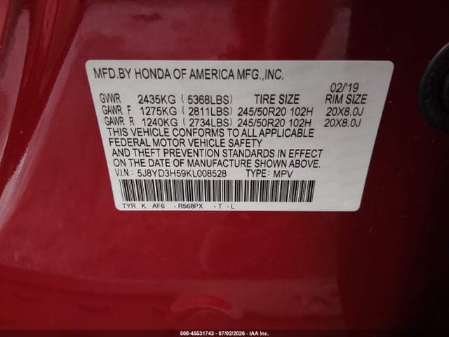 2019 ACURA MDX TECH PKG 9