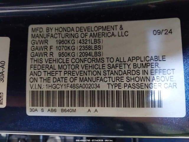 2025 HONDA ACCORD SE 9
