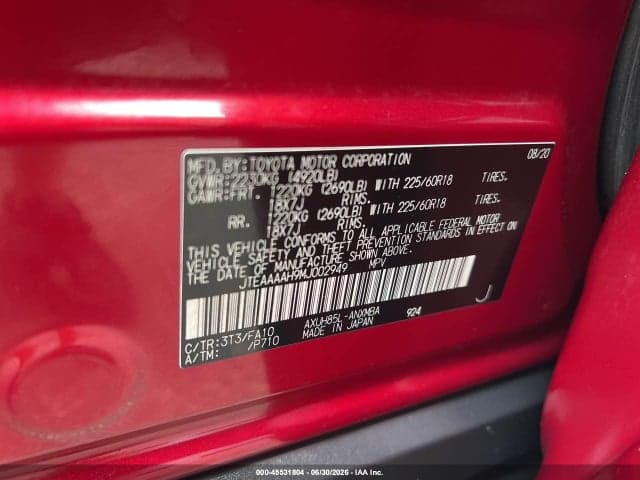 2021 TOYOTA VENZA LE 9