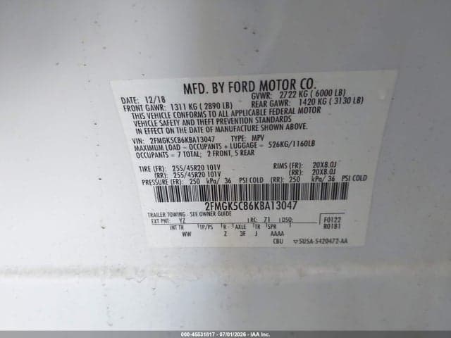 2019 FORD FLEX SEL 9