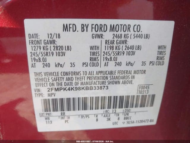 2019 FORD EDGE TITANIUM 9