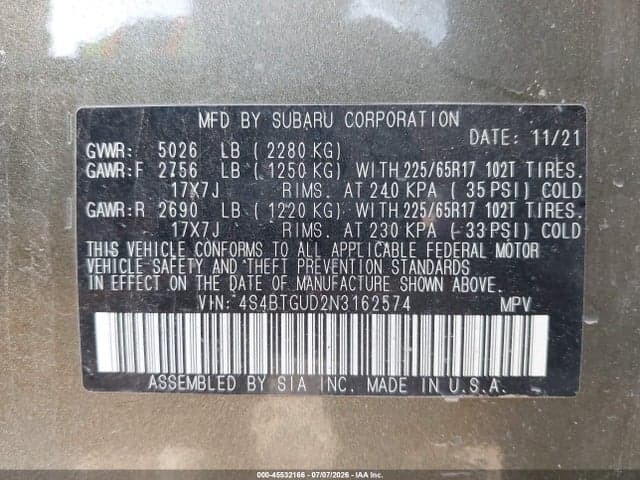 2022 SUBARU OUTBACK WILDERNESS 9