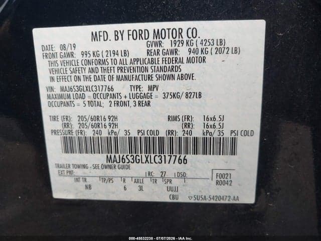 2020 FORD ECOSPORT SE 9