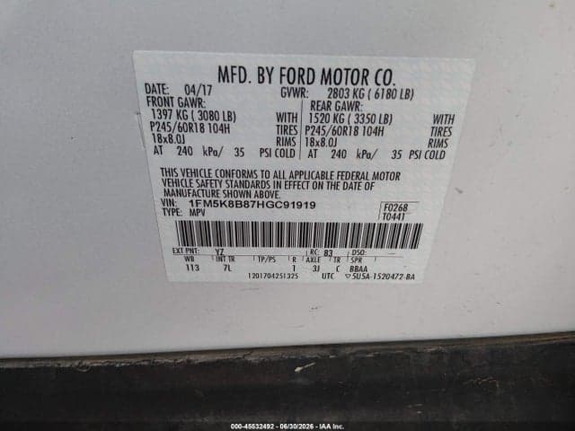 2017 FORD EXPLORER 9
