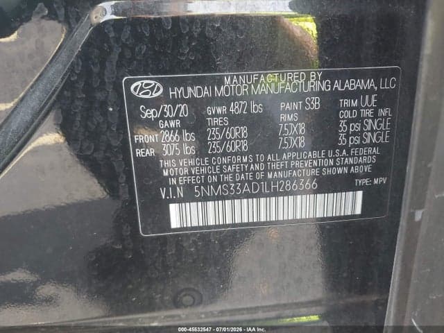2020 HYUNDAI SANTA FE SEL 9