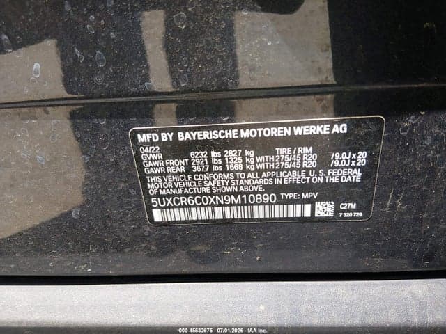 2022 BMW X5 XDRIVE40I 9