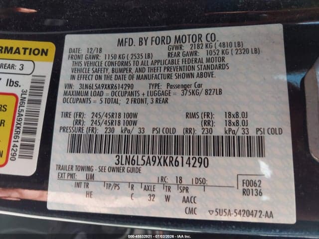 2019 LINCOLN MKZ STANDARD 9