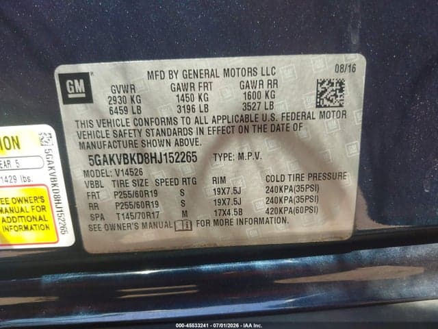 2017 BUICK ENCLAVE LEATHER 9