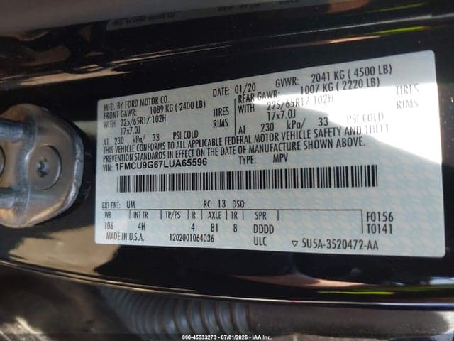 2020 FORD ESCAPE SE 9
