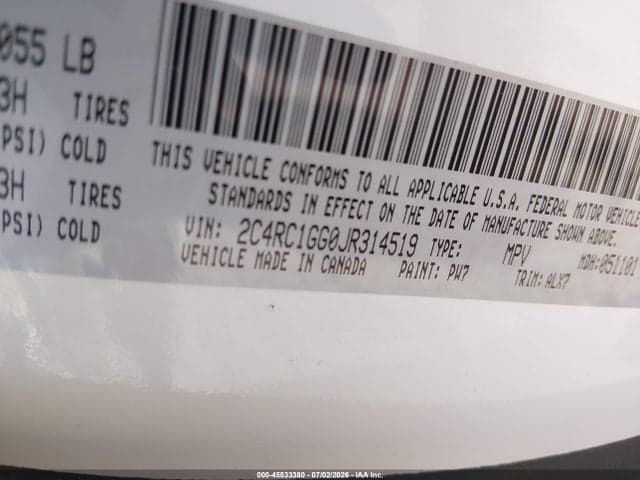 2018 CHRYSLER PACIFICA LIMITED 9