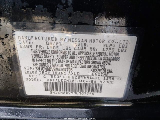 2021 NISSAN VERSA S XTRONIC CVT 9