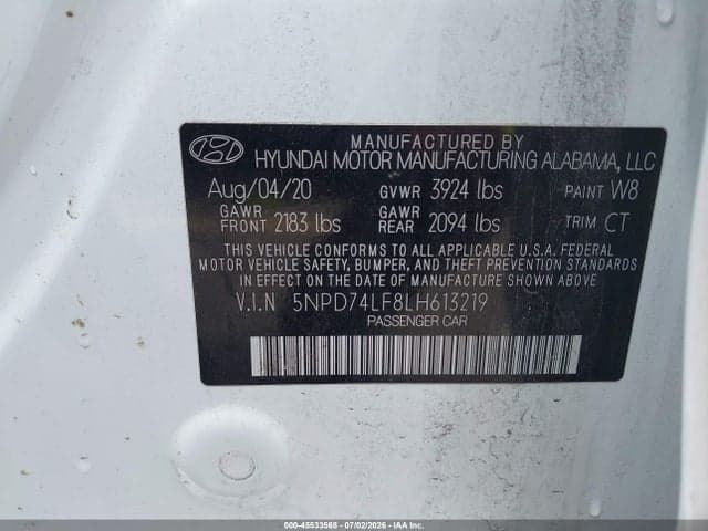 2020 HYUNDAI ELANTRA SE 9