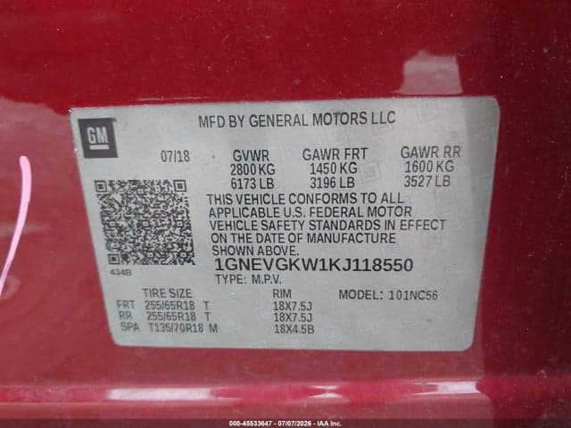 2019 CHEVROLET TRAVERSE 1LT 9