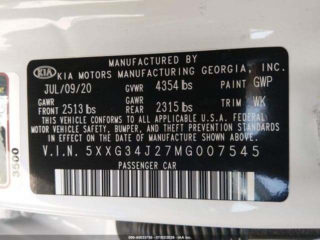 2021 KIA K5 EX 9