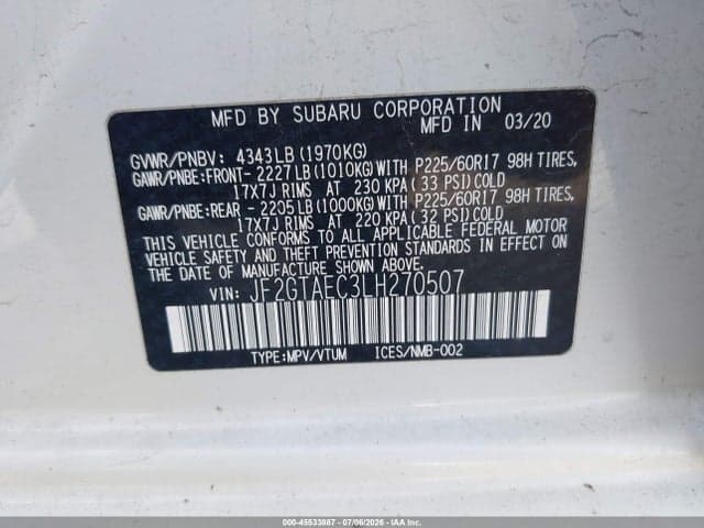 2020 SUBARU CROSSTREK PREMIUM 9