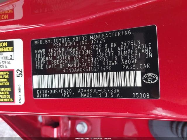 2026 TOYOTA CAMRY SE 9