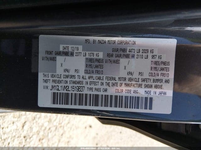 2020 MAZDA MAZDA6 TOURING 9