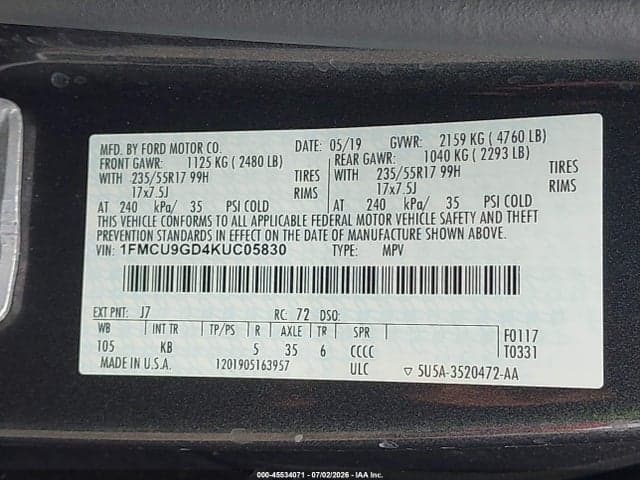 2019 FORD ESCAPE SE 9
