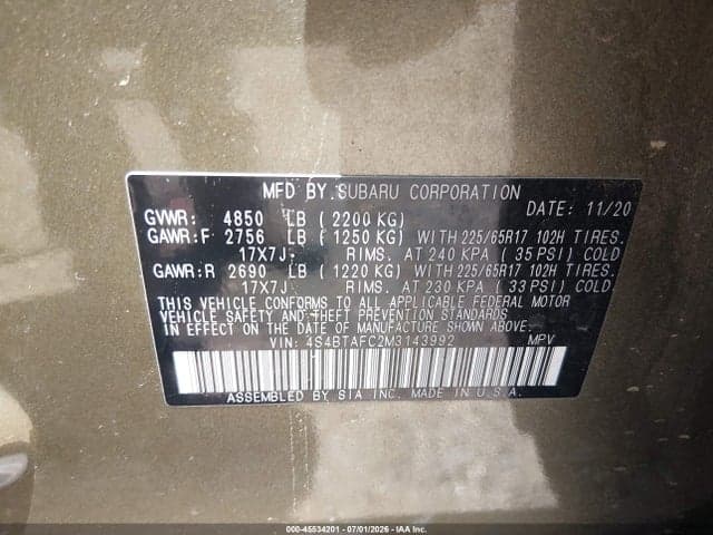 2021 SUBARU OUTBACK PREMIUM 9