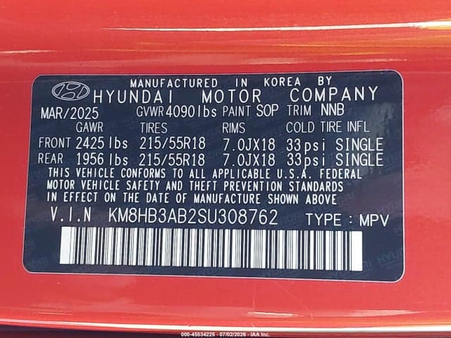 2025 HYUNDAI KONA SEL 9