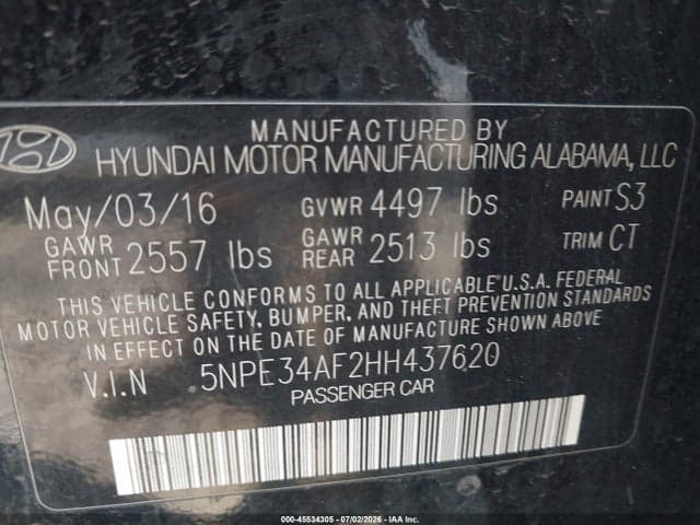 2017 HYUNDAI SONATA SPORT 9