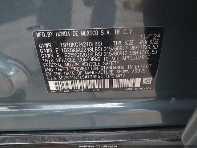 2025 HONDA HR-V 2WD EX-L 9