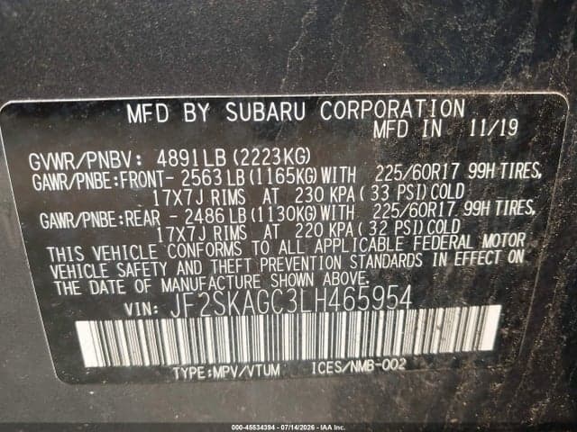2020 SUBARU FORESTER PREMIUM 9