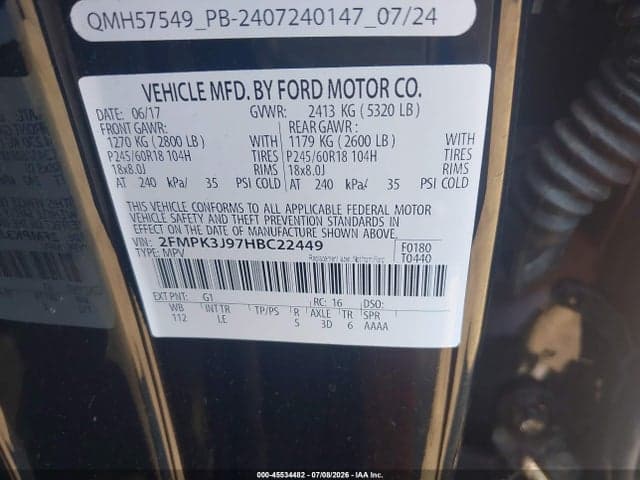 2017 FORD EDGE SEL 9