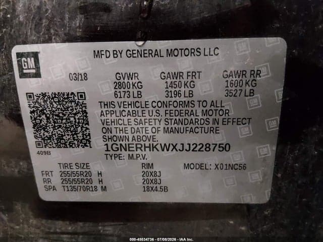 2018 CHEVROLET TRAVERSE LT LEATHER 9