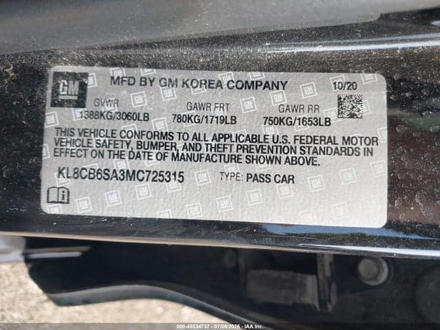 2021 CHEVROLET SPARK FWD LS AUTOMATIC 9