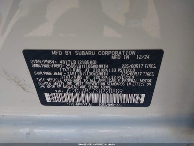 2025 SUBARU CROSSTREK 9