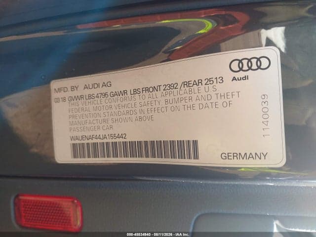 2018 AUDI A4 2.0T PREMIUM/2.0T TECH PREMIUM 9