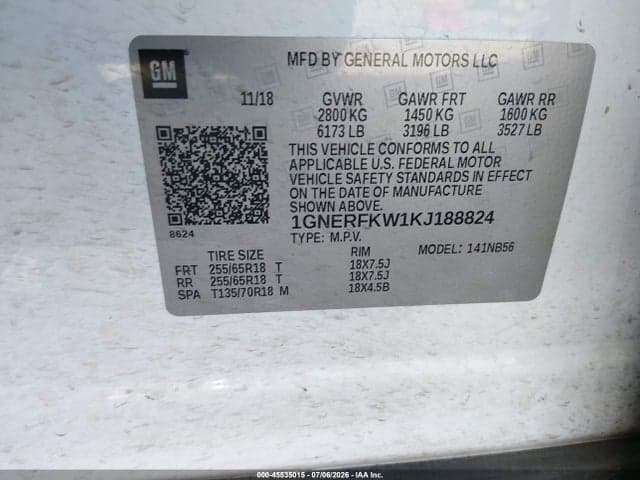 2019 CHEVROLET TRAVERSE LS 9